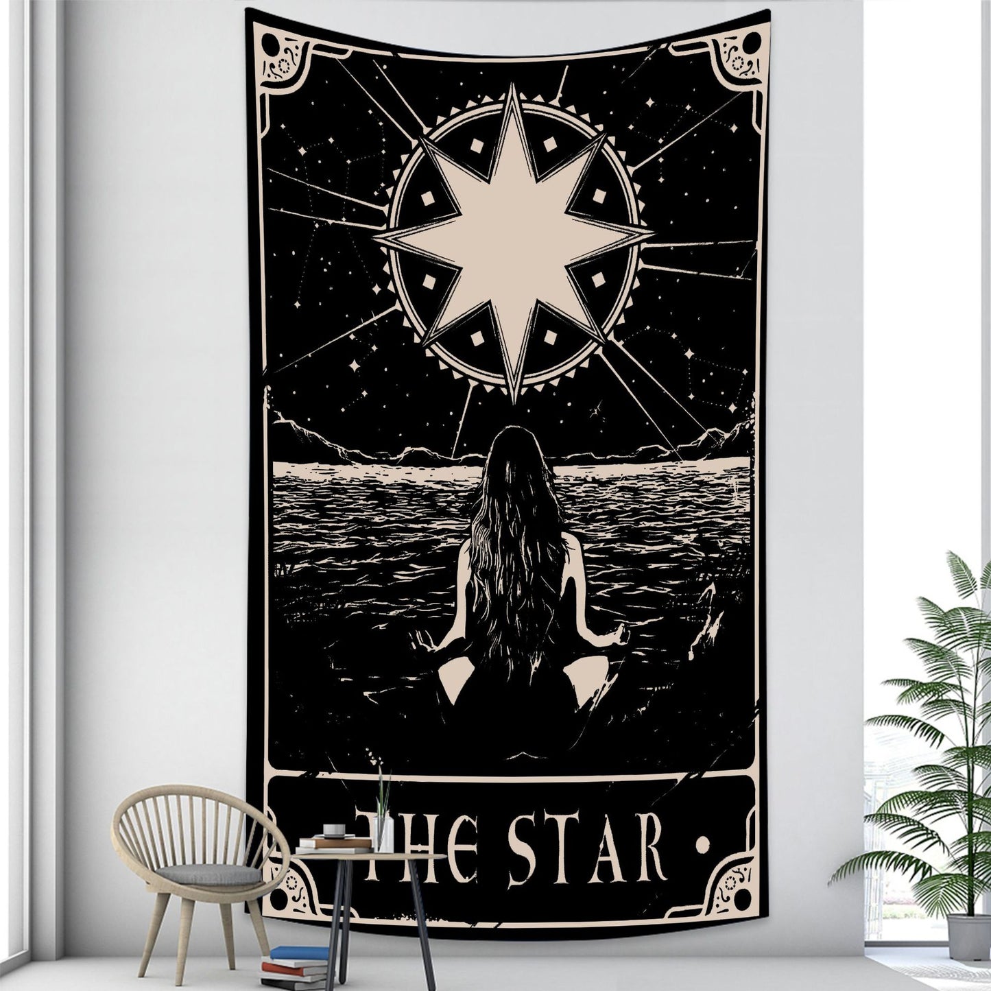 Astrology Moon Phase & Tarot Card Tapestry | Hanging Wall Art, Witchcraft, Occult, Wicca Wall Decor