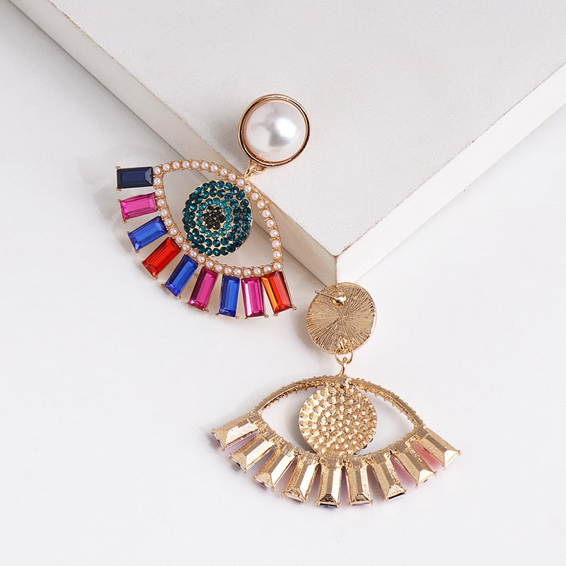 Evil Eye Bohemian Drop Earrings | Spiritual Jewelry