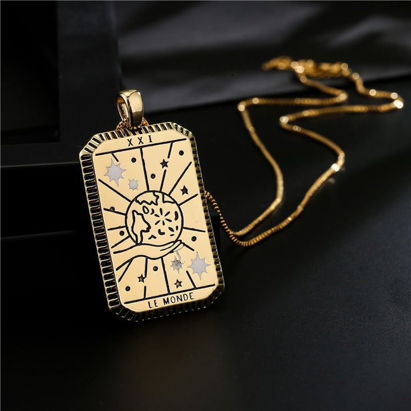 French Gold Tarot Necklace - Pendant | Major Arcana Jewelry