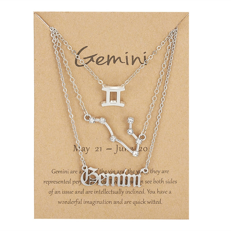 3 Piece Zodiac Necklace Set | Astrology Jewelry