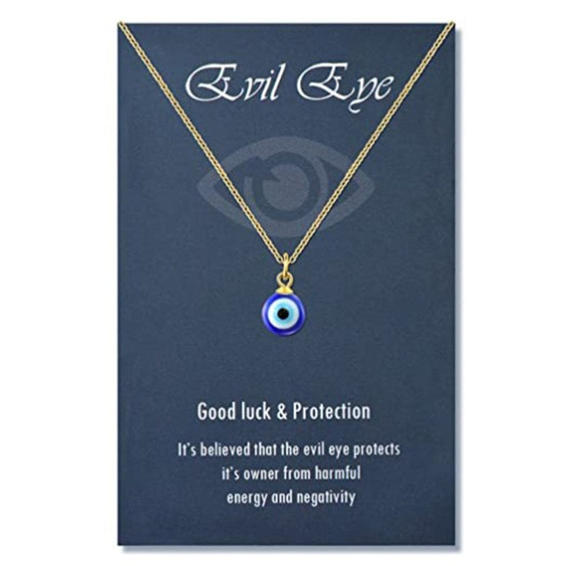Nazar Amulet Evil Eye Pendant Necklace | Glass Eye & Leather Rope