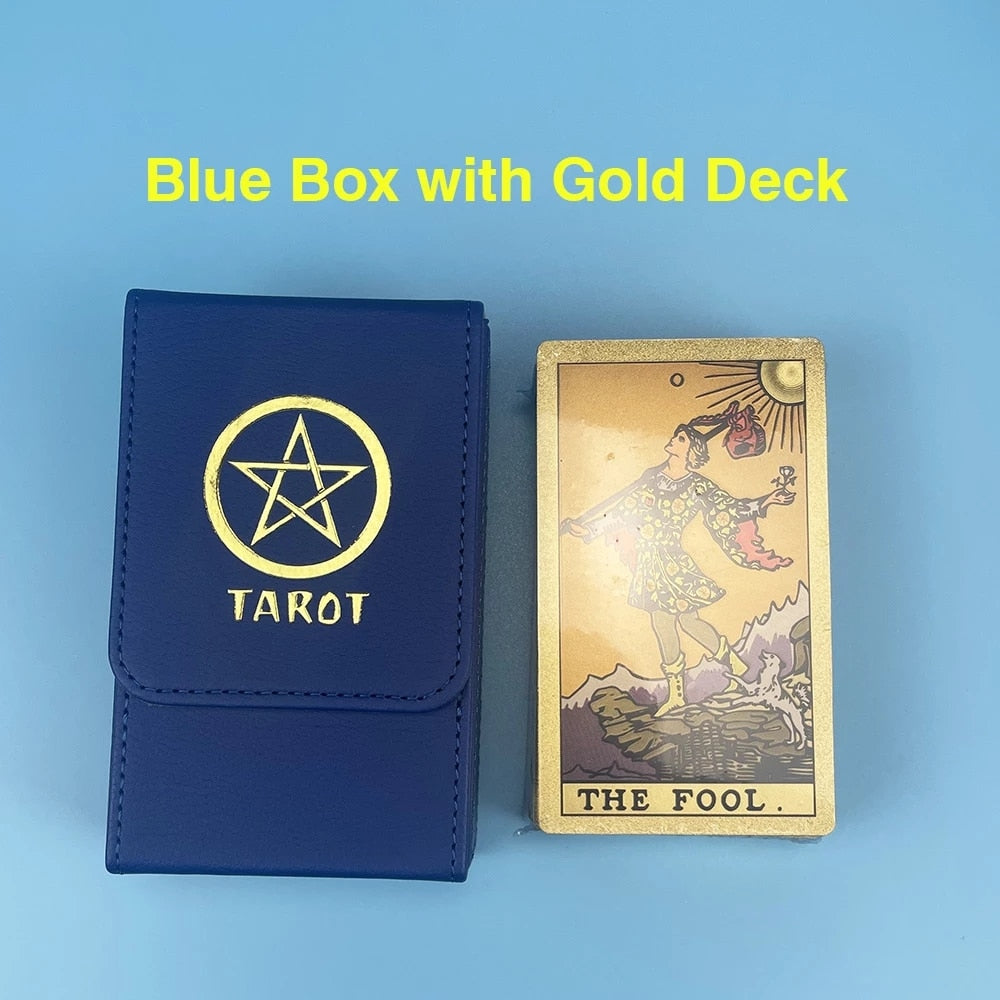 Gold Foil True Color Rider-Waite-Smith Tarot Casrd Deck | Storage Case Included