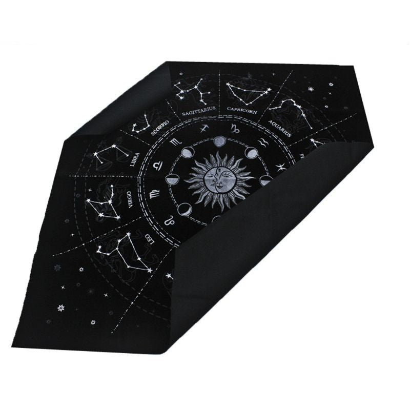 Tarot Card Divination Mat | '12 Constellations' Starry Design