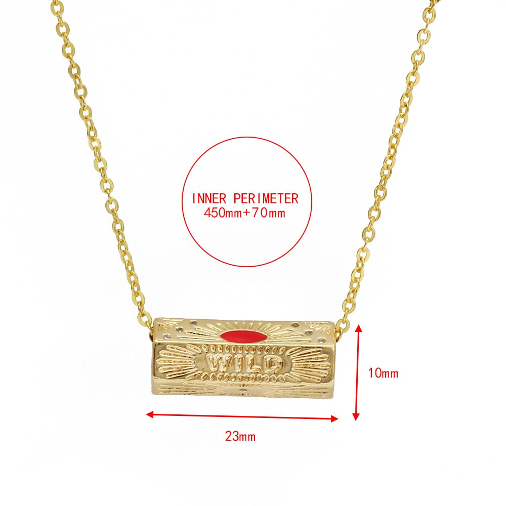 Gold Turkish Evil Eye Hexagonal Necklace | Gold Stainless Steel