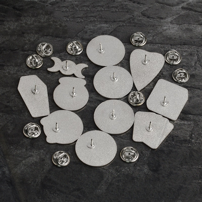 Wicca, Occult Pins | Ouija, Pentacle, Pentagram, Moon Witch, Crystal Ball
