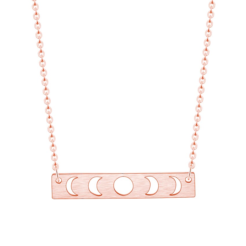 Moon Phase Pendant Stainless Steel Necklace | Astrology Jewelry