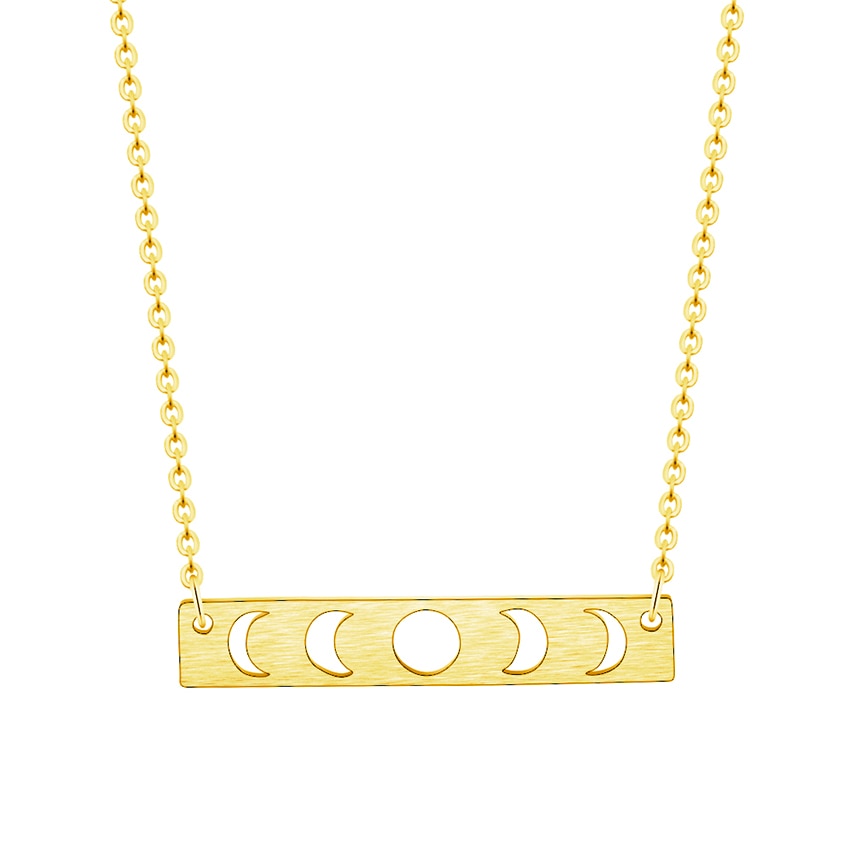 Moon Phase Pendant Stainless Steel Necklace | Astrology Jewelry