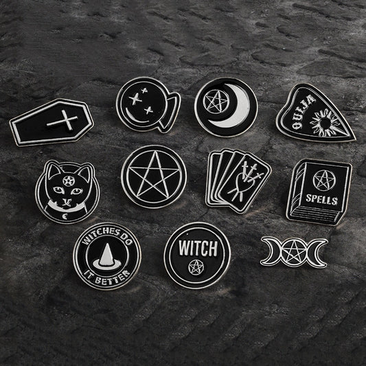 Wicca, Occult Pins | Ouija, Pentacle, Pentagram, Moon Witch, Crystal Ball
