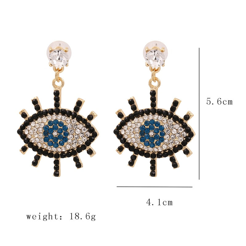Black Evil Eye & Skulls Drop Earrings | Spiritual Jewelry