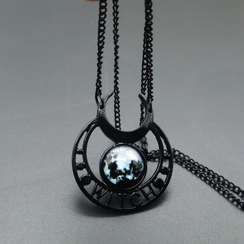 Witch Black Moon Necklace Necklace - Pendant | Witchy Jewelry, Gothic, Emo