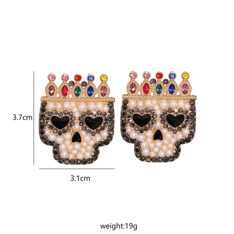 Crystal Skull Pink Earring Set | Spiritual Jewelry