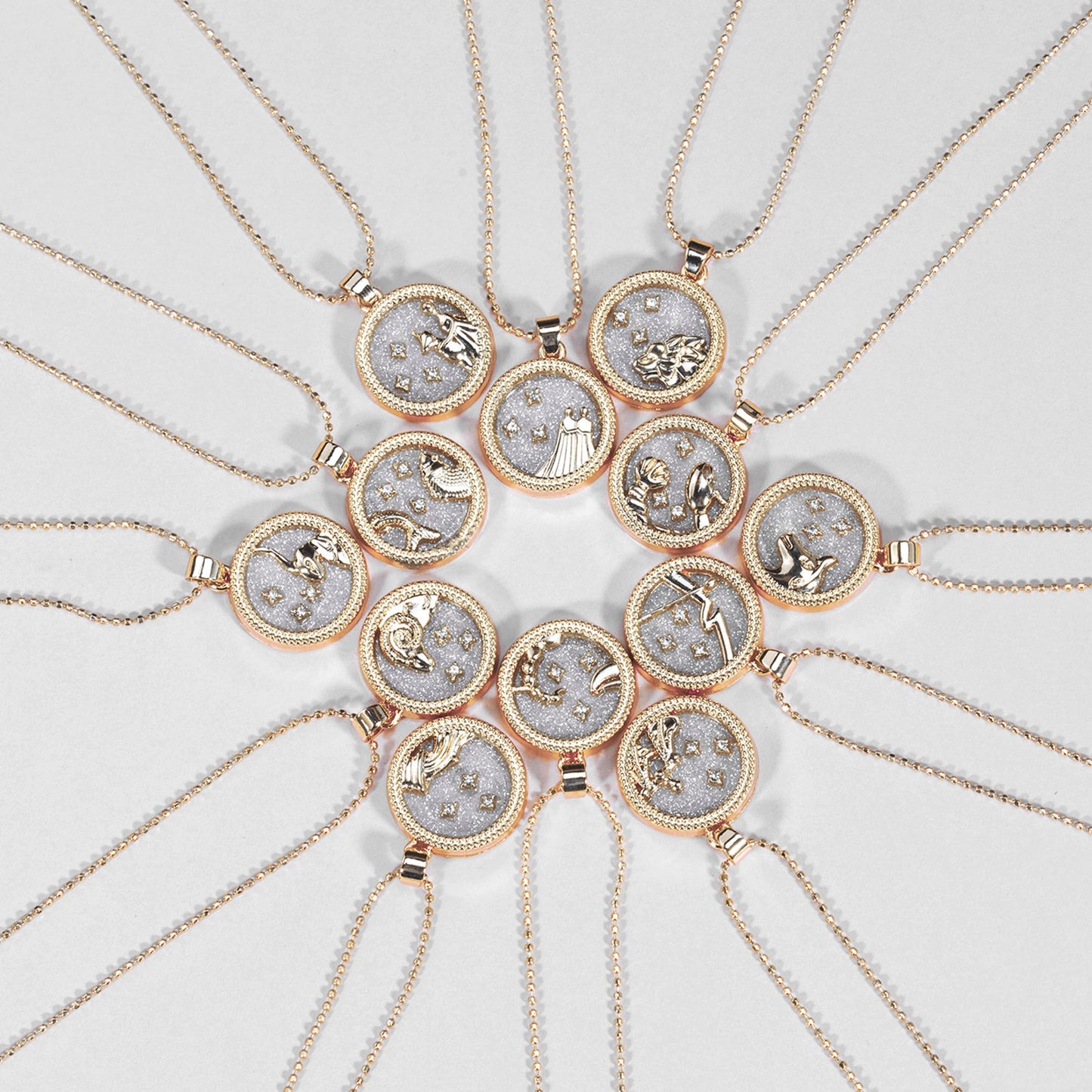 Celestial - Zodiac Round Necklace Pendant | Astrology, Horoscope Jewelry