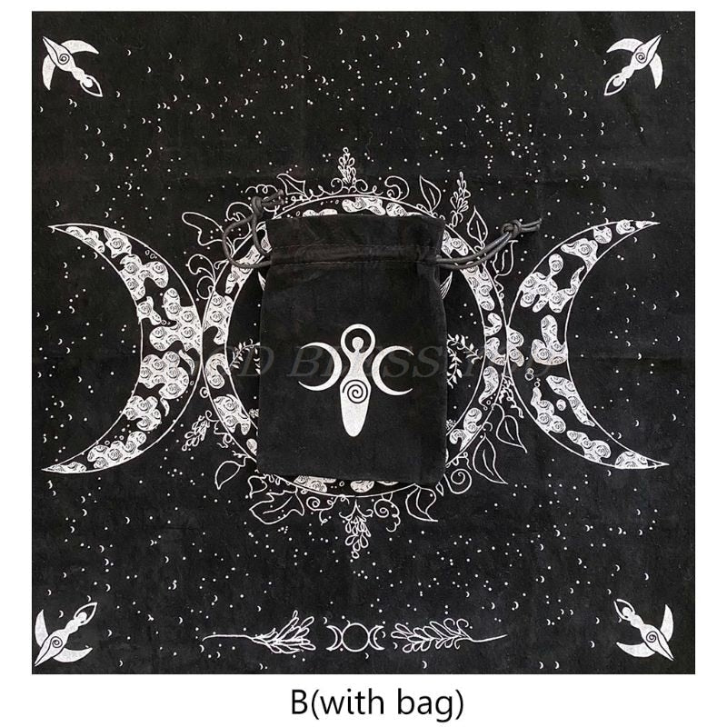 Tarot Card Divination Mat | Moon / Quarter Moon