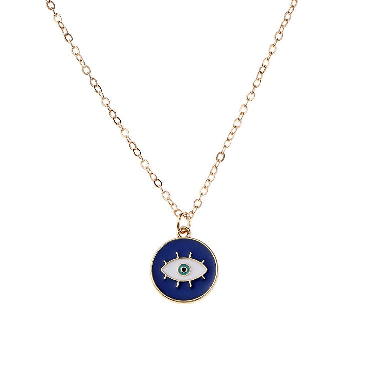 Nazar Amulet Evil Eye Pendant Necklace | Glass Eye & Leather Rope