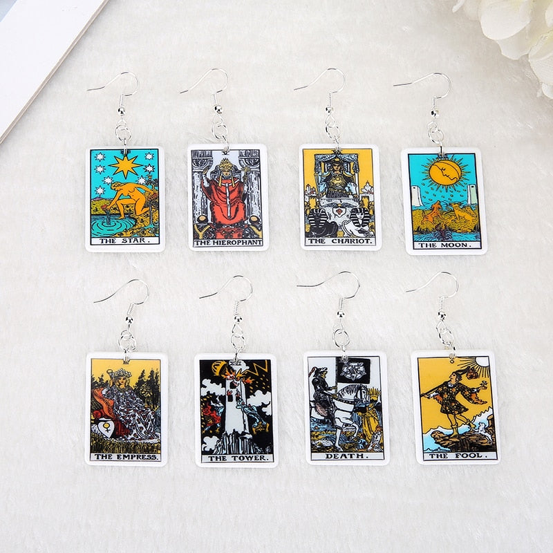 Tarot Cards Earrings | Rider- Waite-Smith, Major Arcana Jewelry