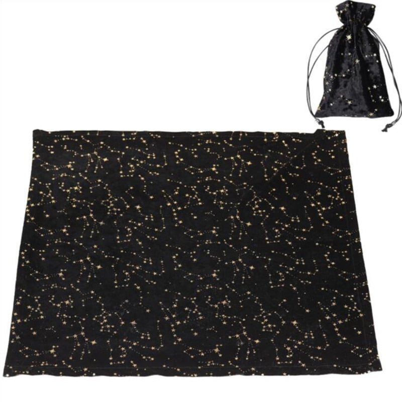 Velvet Starry Divination Tablecloth with Tarot Card Storage Bag | Altar Cloth