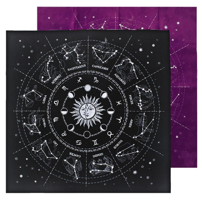 Tarot Card Divination Mat | '12 Constellations' Starry Design