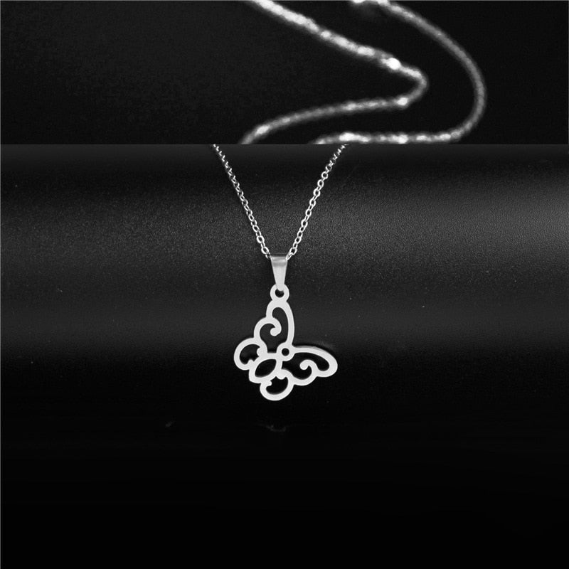 Punk Butterfly Choker Necklace | Stainless Steel Star Pendant
