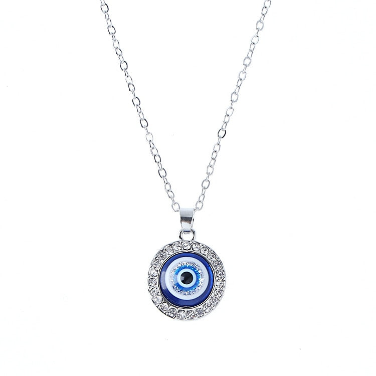 Nazar Amulet Evil Eye Pendant Necklace | Glass Eye & Leather Rope
