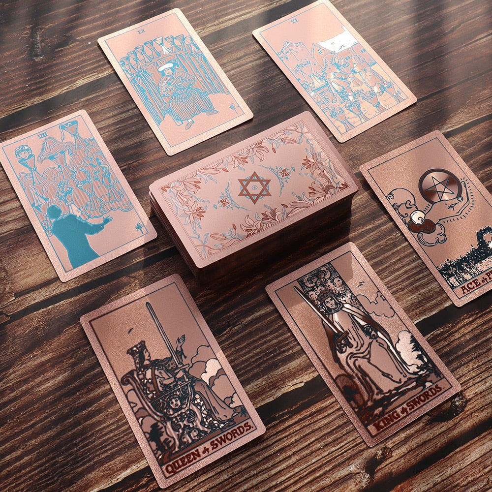Floral Rose Gold Tarot Card Deck