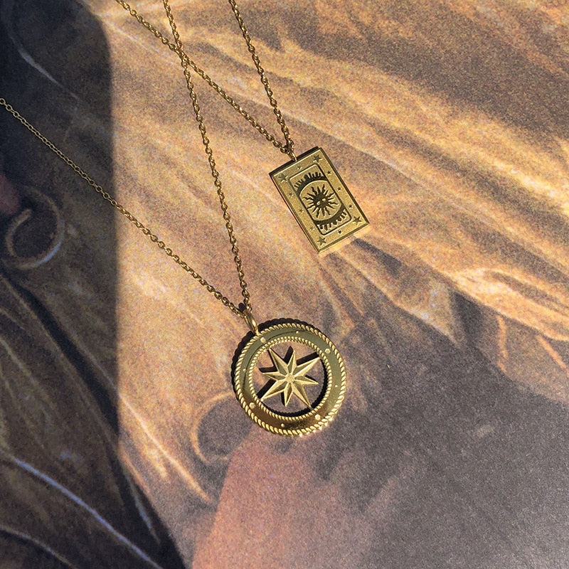 Star & Sun Necklace / Pendant | Tarot Card Necklace