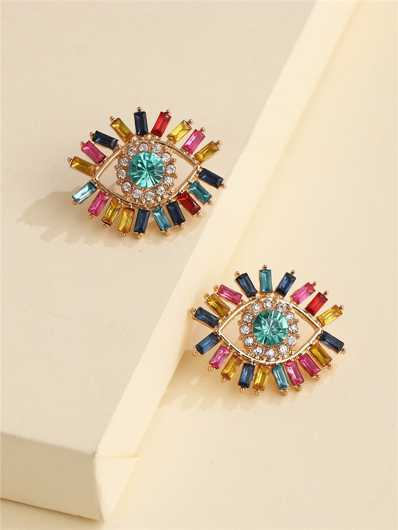 Evil Eye Earring Set | Multicolor Crystal, Spiritual Jewelry