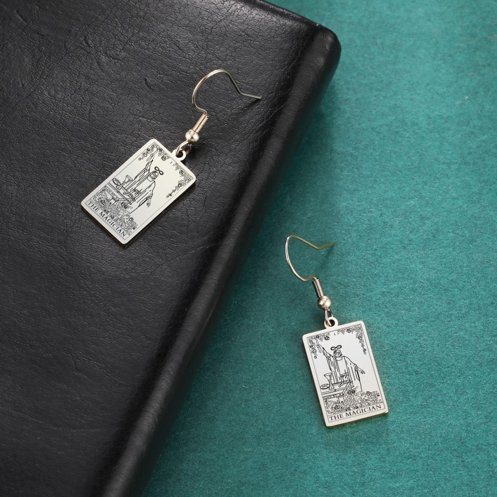 Tarot Card Gold/Silver Earring Set | Major Arcana, Spiritual Jewelry