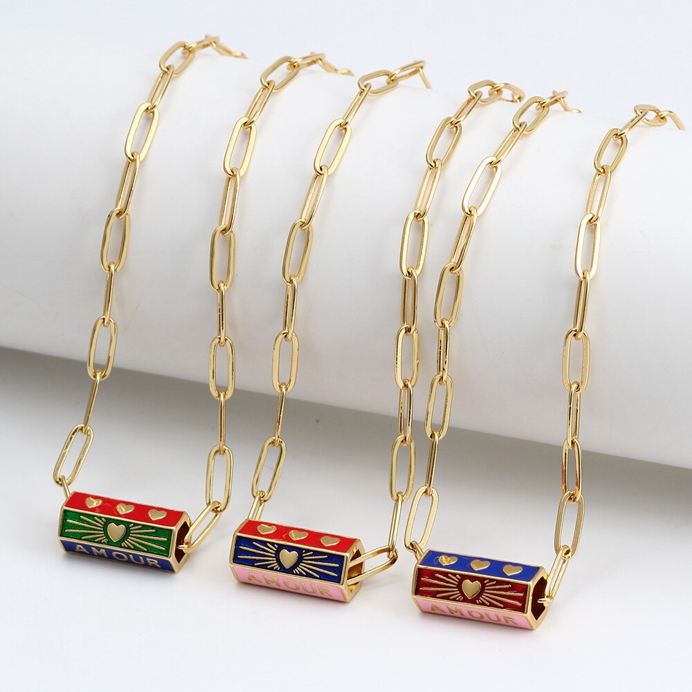 Gold Turkish Evil Eye Hexagonal Necklace | Gold Stainless Steel
