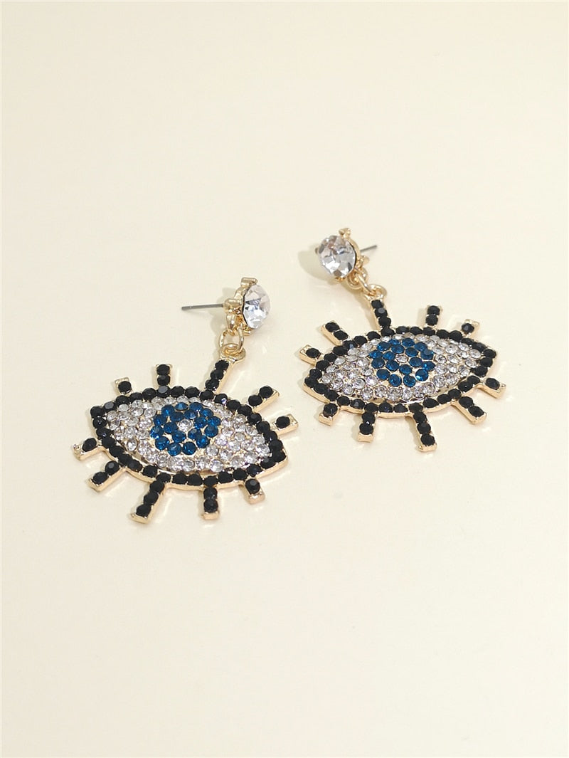 Black Evil Eye & Skulls Drop Earrings | Spiritual Jewelry