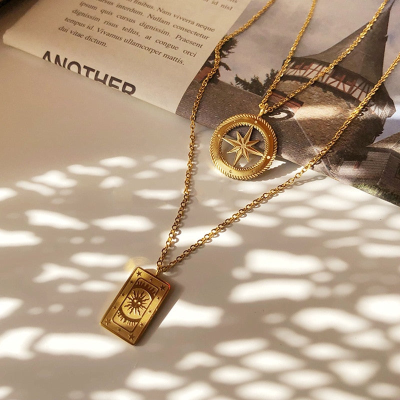 Star & Sun Necklace / Pendant | Tarot Card Necklace