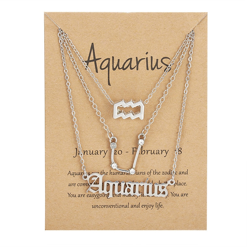 3 Piece Zodiac Necklace Set | Astrology Jewelry