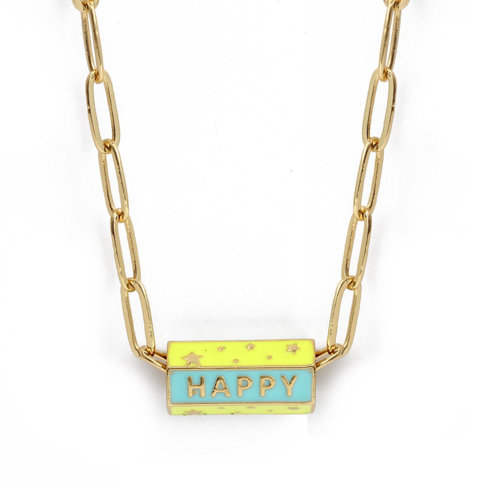Gold Turkish Evil Eye Hexagonal Necklace | Gold Stainless Steel