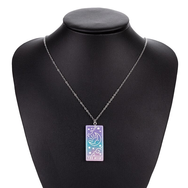 Tarot Card Charm Necklace | Multicolor Major Arcana Jewelry