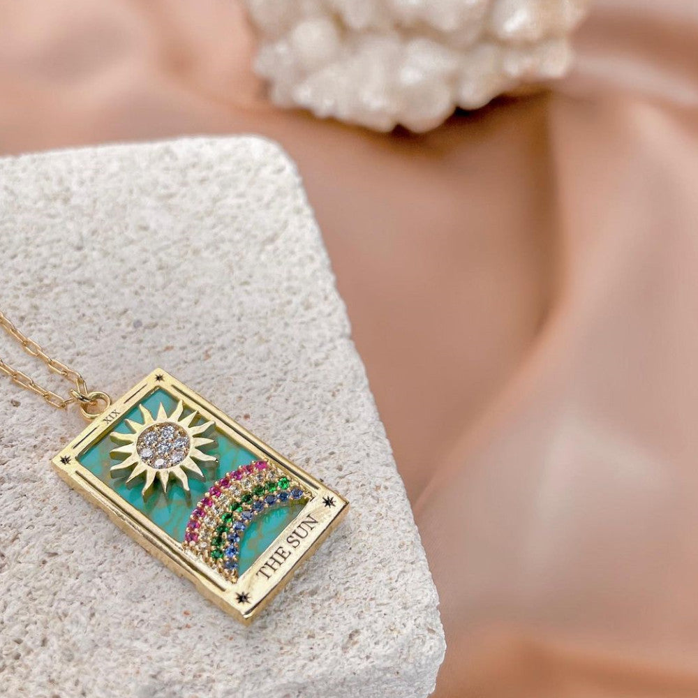 18k Gold Plated Tarot Card Necklace | Dainty, Major Arcana