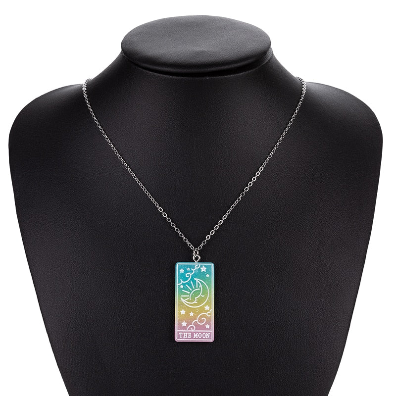 Tarot Card Charm Necklace | Multicolor Major Arcana Jewelry
