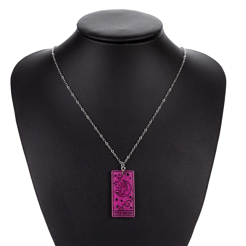 Tarot Card Charm Necklace | Multicolor Major Arcana Jewelry