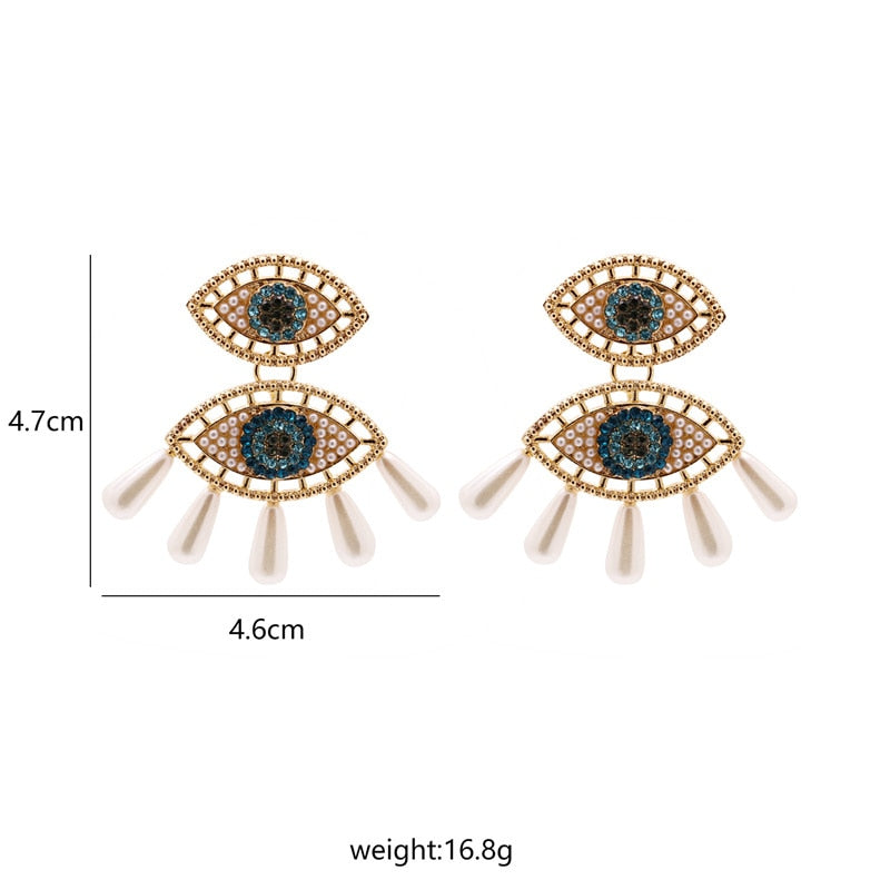 Evil Eye Crystal Green Earrings | Spiritual, Bohemian Jewelry