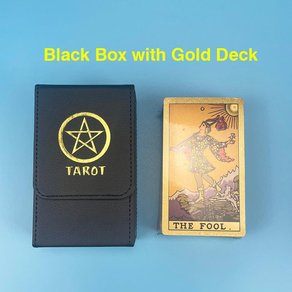 Gold Foil True Color Rider-Waite-Smith Tarot Casrd Deck | Storage Case Included