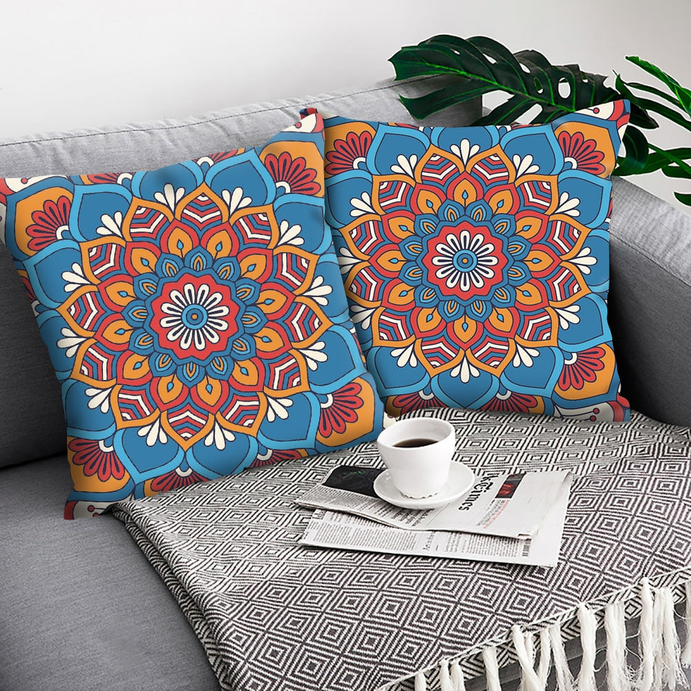 Colorful Mandala Pillow Covers | Spiritual Home Accessories