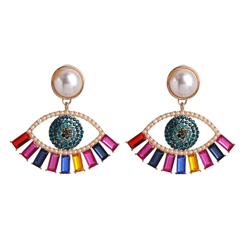 Evil Eye Bohemian Drop Earrings | Spiritual Jewelry