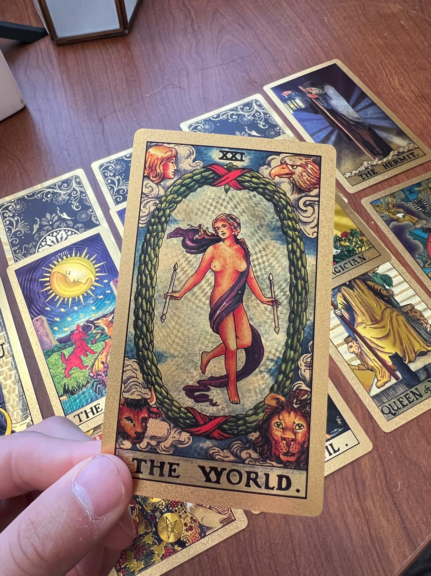Gold Foil Rider-Waite-Smith Tarot Card Deck and Case | Shimmering Gold Foil