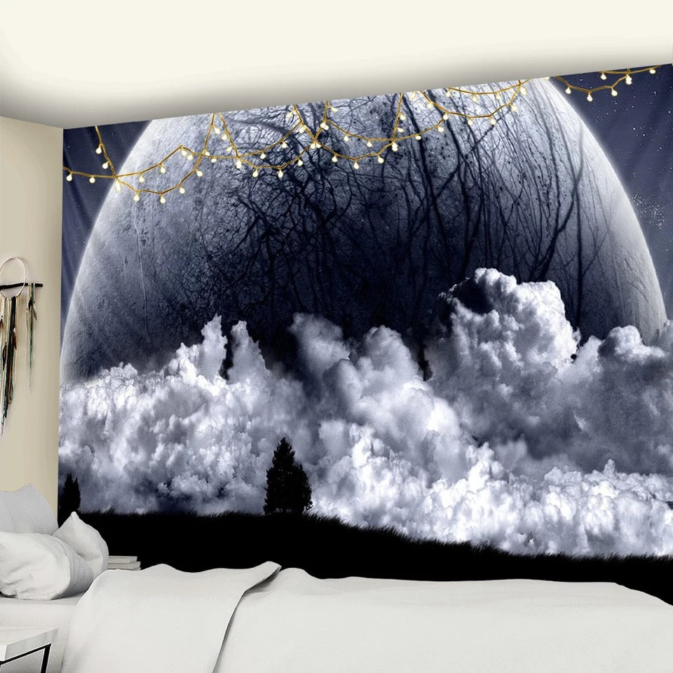 Aesthetic Full Moon Tapestry | Lunar Style