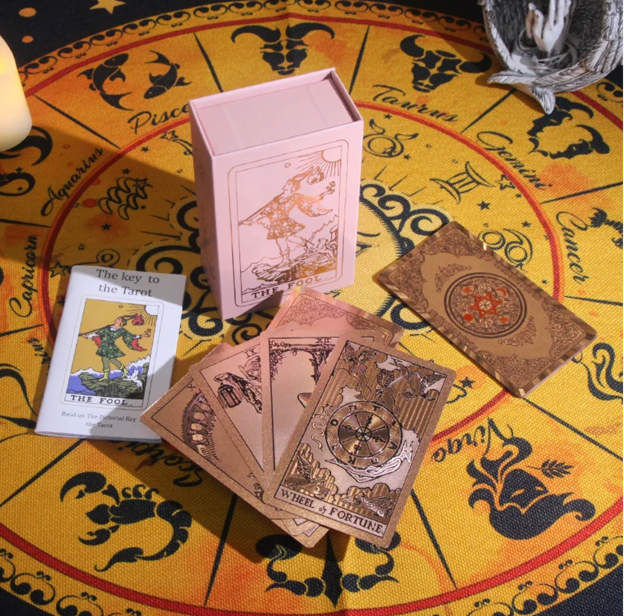 Shimmer Pink Tarot Card Deck, Pink Storage Box