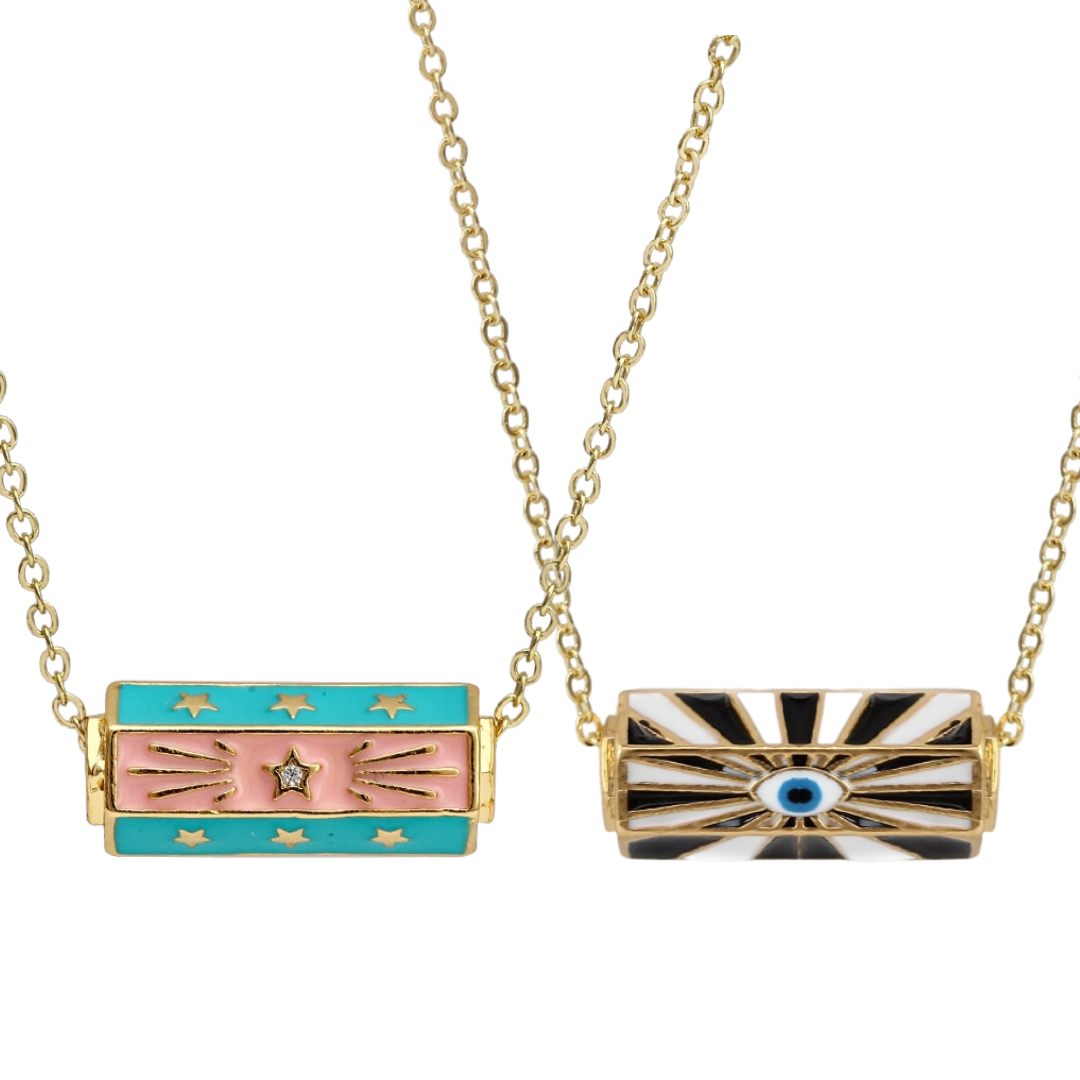 Gold Evil Eye Necklace and Pendant | Hexagonal Shape