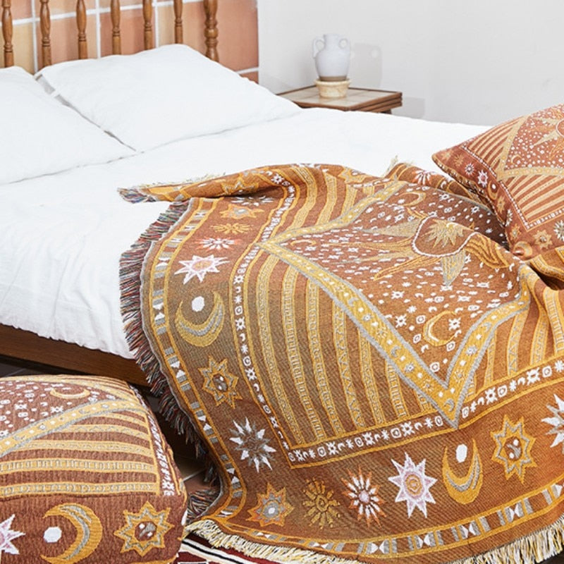 Celestial Blanket - Tapestry - Rug | Sun and Moon Design | Starry Cosmic Home Decor