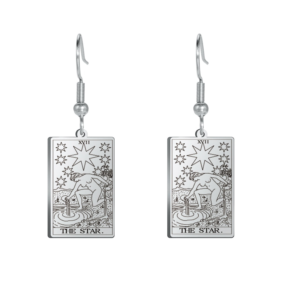 Tarot Card Gold/Silver Earring Set | Major Arcana, Spiritual Jewelry