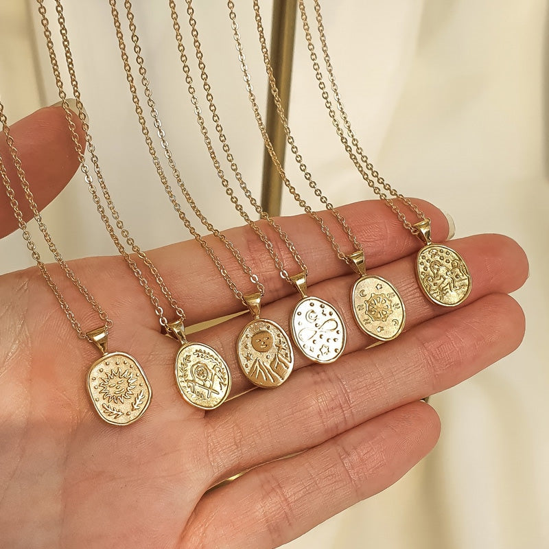 Oval Dainty Tarot Card Necklace| Major Arcana Jewelry