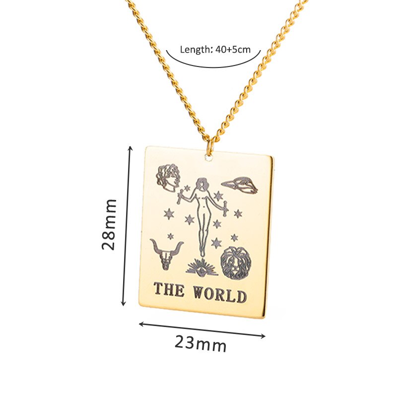 Vintage Tarot Card Pendant Necklace | Major Arcana Tarot Jewelry