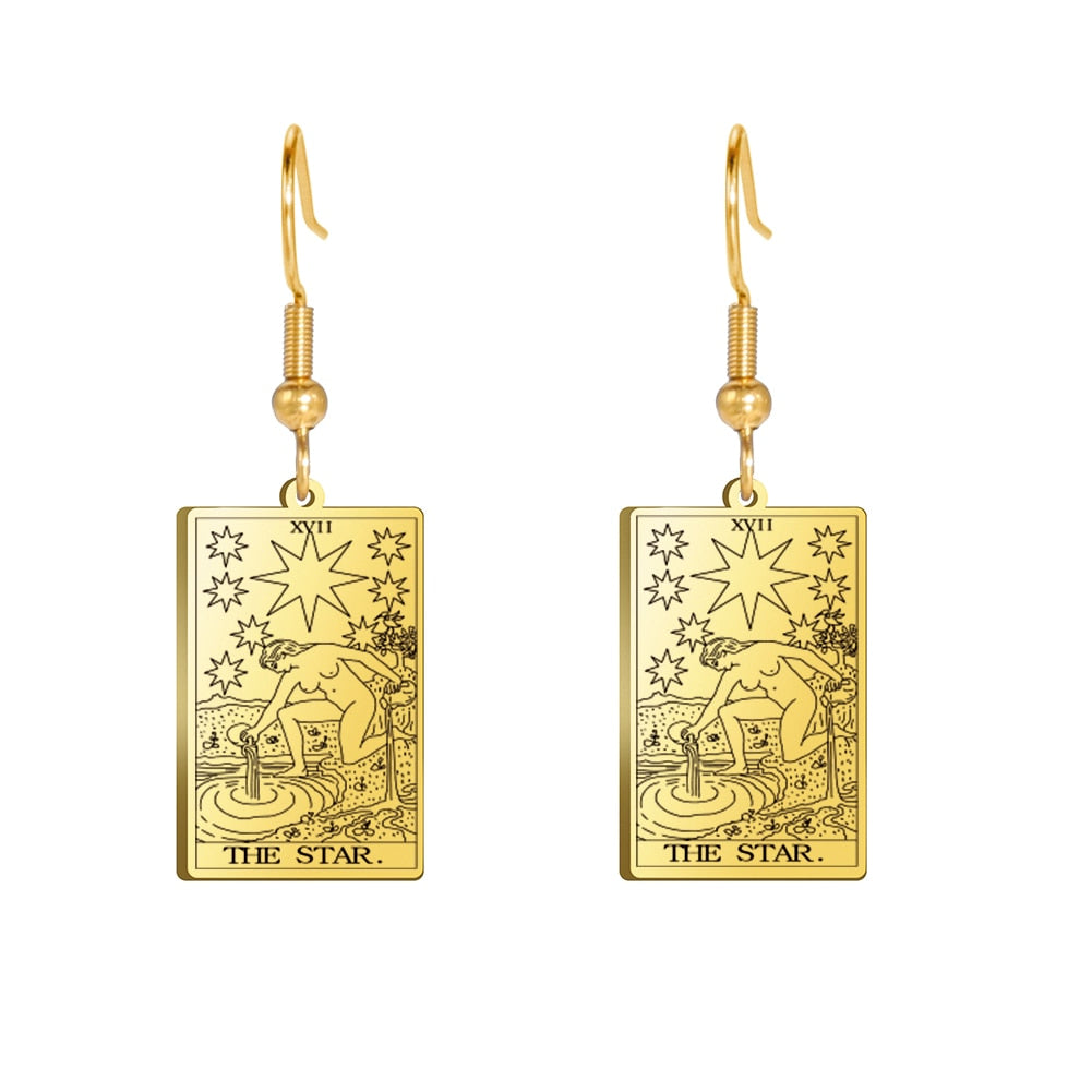 Tarot Card Gold/Silver Earring Set | Major Arcana, Spiritual Jewelry