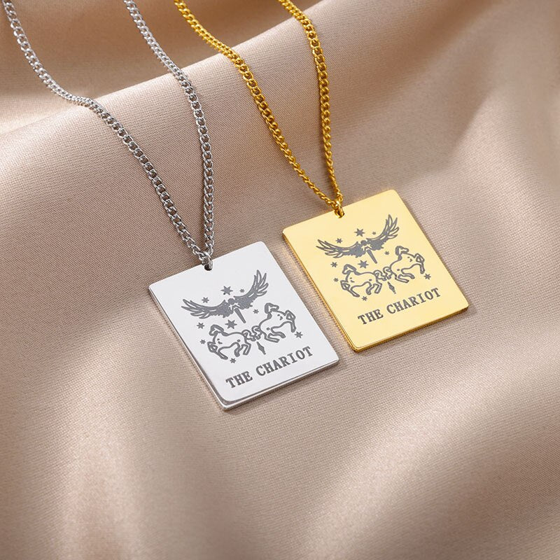 Vintage Tarot Card Pendant Necklace | Major Arcana Tarot Jewelry